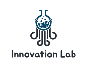 Lab Flask Octopus logo design