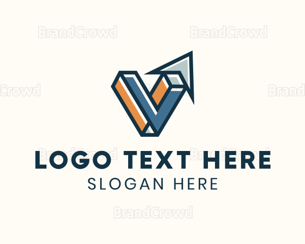 3D Finance Letter V Logo