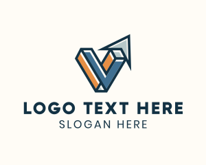 Color - 3D Finance Letter V logo design