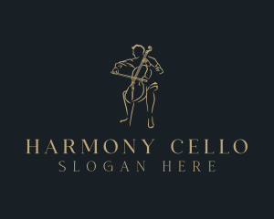 Cello Instrument Musician logo design