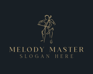 Musician - Cello Instrument Musician logo design