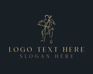 Orchestra - Cello Instrument Musician logo design