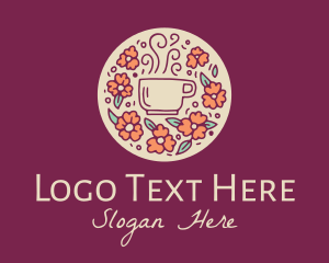 Hand Drawn - Floral Coffee Cafe logo design