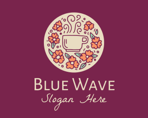 Floral Coffee Cafe logo design