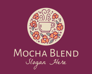 Mocha - Floral Coffee Cafe logo design