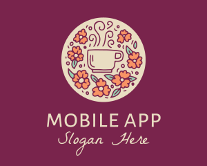Floral Coffee Cafe logo design