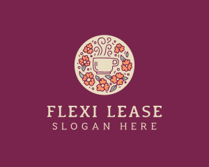 Floral Coffee Cafe logo design