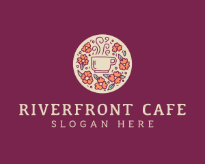 Floral Coffee Cafe logo design