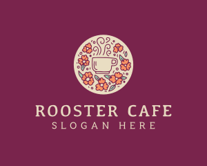 Floral Coffee Cafe logo design