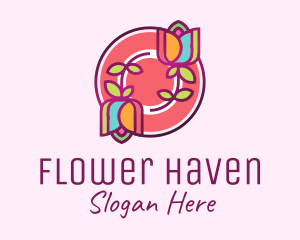Blossoming - Colorful Flowers Spa logo design
