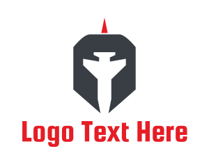 Negative Space - Spartan Helmet Aircraft logo design