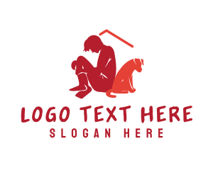 Boy - Homeless Person Dog logo design