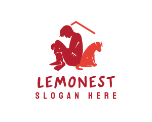 Psychology - Homeless Person Dog logo design