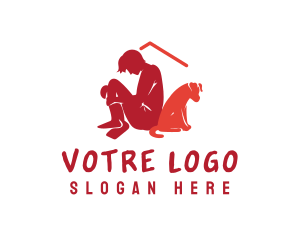 Depression - Homeless Person Dog logo design