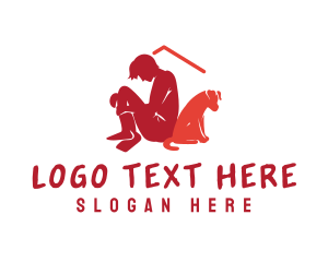 Unhappy - Homeless Person Dog logo design