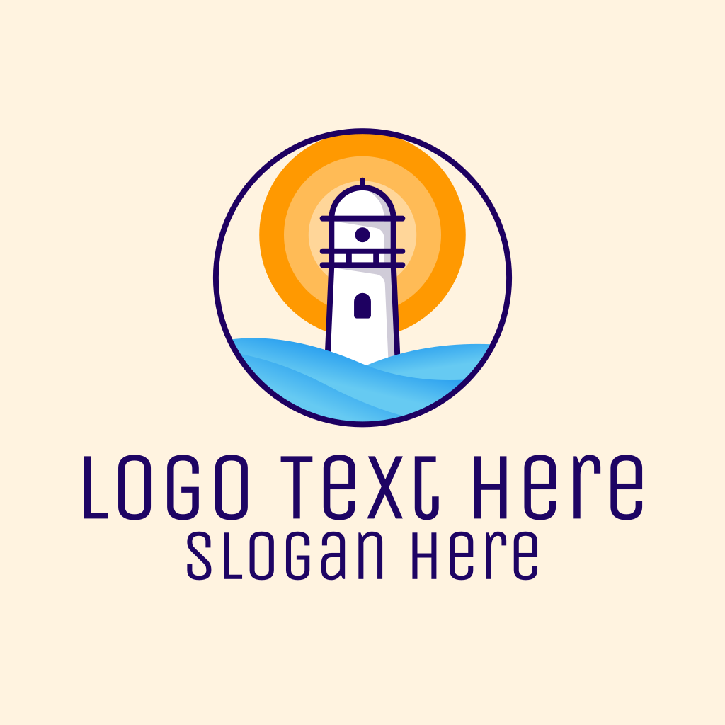 Sunset Lighthouse Illustration Logo | BrandCrowd Logo Maker