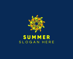 Sunny Summer Flower logo design