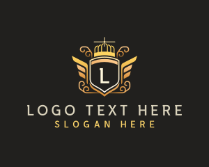 Luxury - Crown Crest Wings logo design