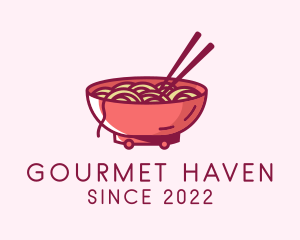 Ramen Noodle Food Cart  logo design