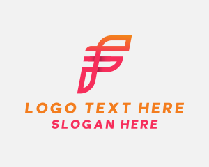 Merchandise - Simple Monoline Letter F logo design