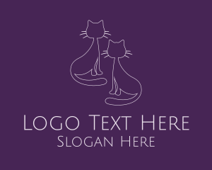 Purple - Two Cats Minimal logo design
