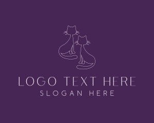 Two Cats Minimal logo design