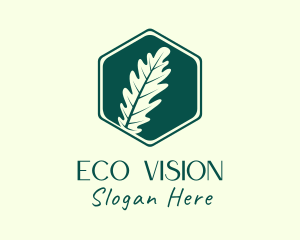 Hexagon Fern Leaf logo design