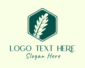 Vegan - Hexagon Fern Leaf logo design