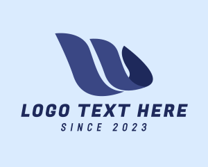 Airline - Wing Wave Letter W logo design