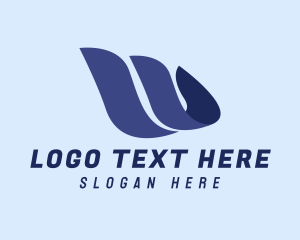 Wing Wave Letter W Logo