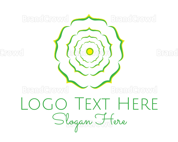 Green Bracket Flower Logo