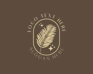 Beautician - Organic Beauty Fern Leaf logo design