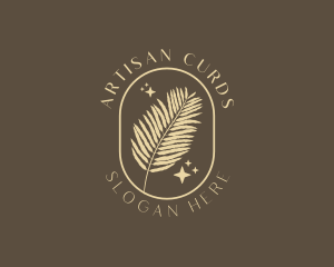 Organic Beauty Fern Leaf  logo design