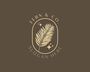 Organic Beauty Fern Leaf  logo design