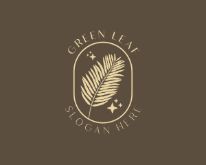 Organic Beauty Fern Leaf  logo design