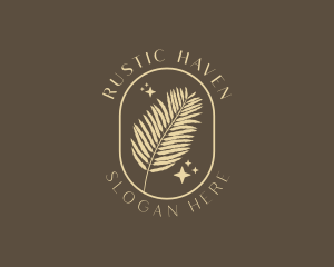 Organic Beauty Fern Leaf  logo design