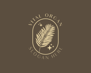 Organic Beauty Fern Leaf  logo design