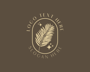 Esthetician - Organic Beauty Fern Leaf logo design