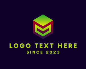 Cyberspace - Digital Technology 3D Cube logo design