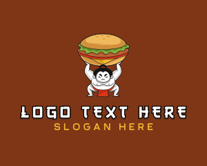 Cheeseburger - Sumo Wrestler Cheeseburger logo design