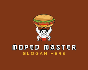 Sumo Wrestler Cheeseburger logo design