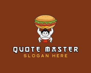 Sumo Wrestler Cheeseburger logo design