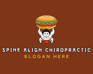 Sumo Wrestler Cheeseburger logo design