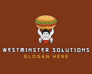 Sumo Wrestler Cheeseburger logo design