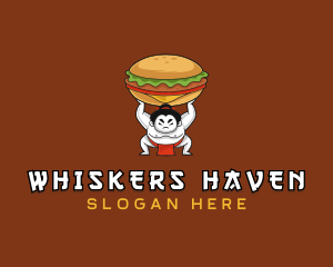 Sumo Wrestler Cheeseburger logo design