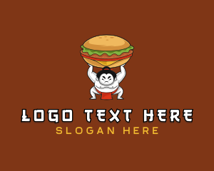 Yummy - Sumo Wrestler Cheeseburger logo design