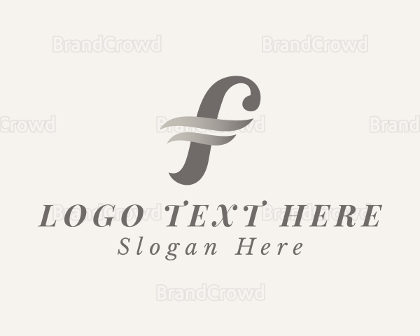 Fashion Stylist Boutique Letter F Logo