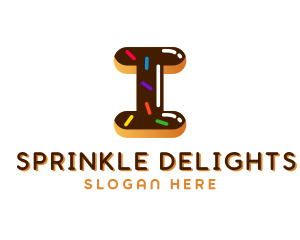 Sprinkle - Chocolate Sprinkle Letter I logo design