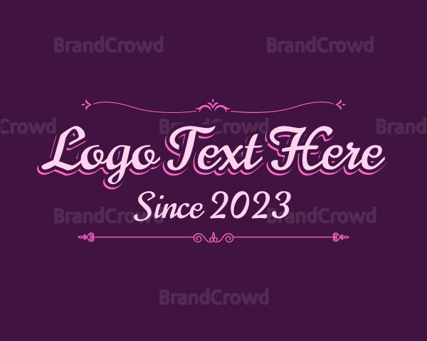 Elegant Princess Text Logo