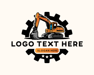 Excavator Digger Heavy Equipment Logo